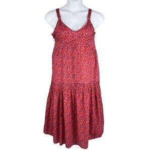 Joie Womens M  Babydoll Midi Dress Printed Sleeveless Tiered Spring Beachy Boho